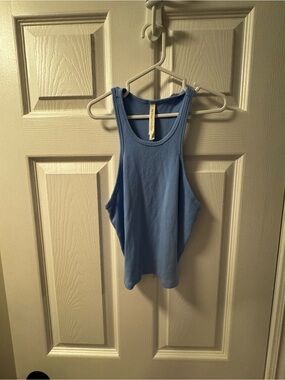 Babaton Women’s Sky Blue Ribbed Racerback Tank Top